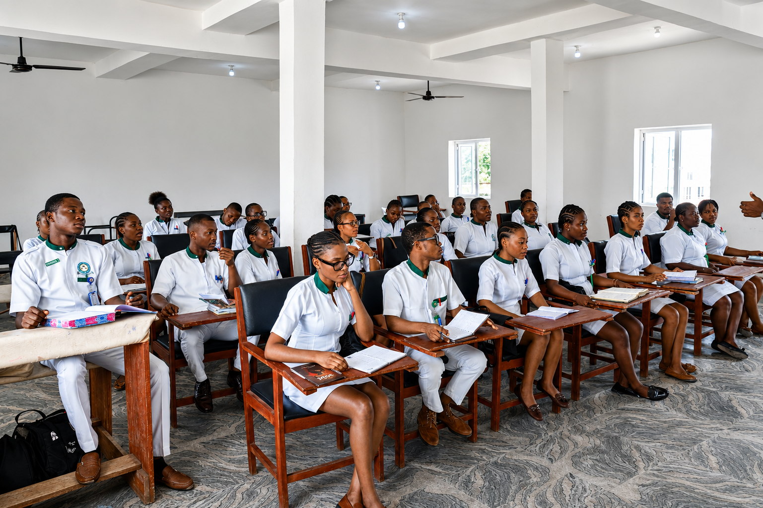 Nursing students participating in supervised clinical training